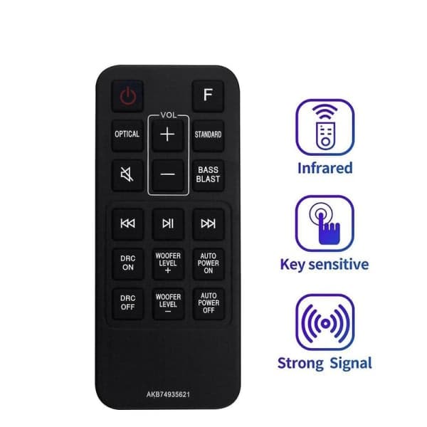 Replacement Remote Control Akb74935621 for Lg Sound Bar Sj2 Sj2.aeusllk Sj2.deusllk