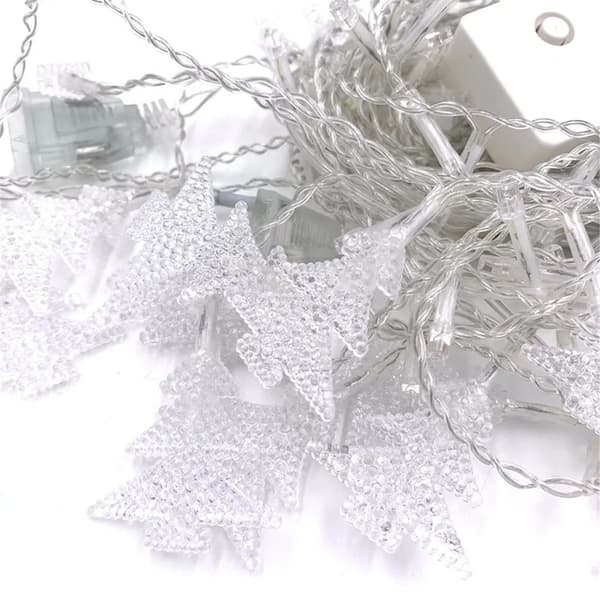 LED Christmas Tree String Lights, Wavy Lighting, Christmas Decorations, New Year Decoration White -3.5M