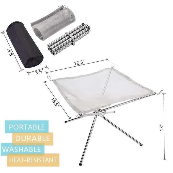 Camping Bålplads Bål Rack Baghave Varme Mesh Bålplads Rack Foldbar Brændeovn Rack Bålramme