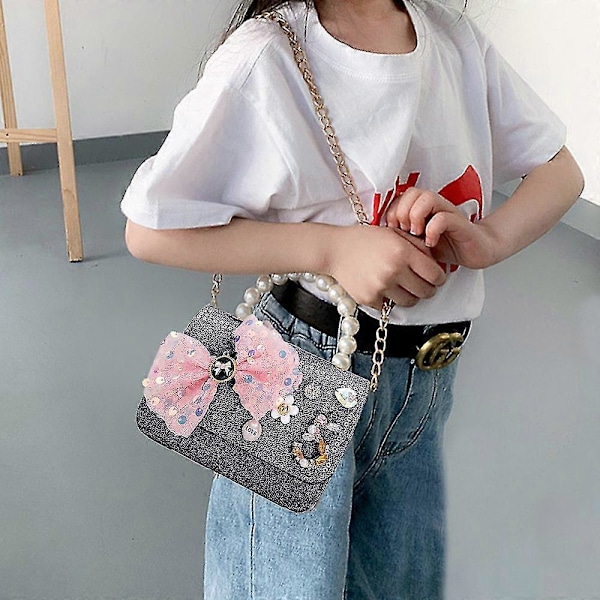 Crossbody taske, one shoulder, moderigtig, sød prinsesse pige håndtaske 2023, møntpung, trendy Black