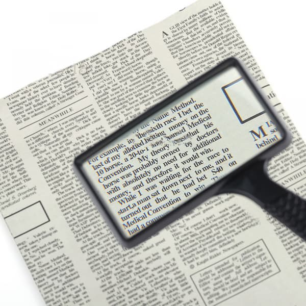 Black Lightweight Exquisite Craftsmanship and Excellent Work 4X Rectangular Handheld Large Reading Magnifying Glass