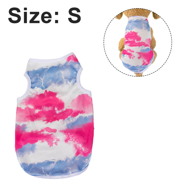 Koirapaita 3 kpl Tie Dye Koirapaita Pehmeä Koiranpentu Vaatteet Hengittävä Kissanpentu T-paita Värikäs Koira Tank Top Lemmikki-S