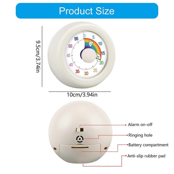 Visuel timer i plast med tydeligt display Køkken-nedtællingstimer perfekt til studerende og hjemmekokke blå