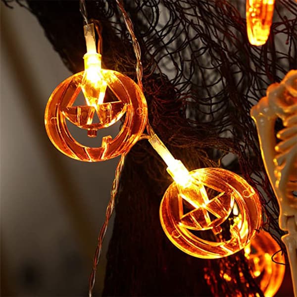 LED græskar fe-lys, Halloween lyskæde indendørs