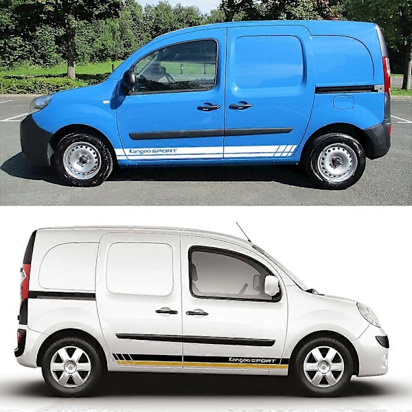 2 st Bil Dörr Dekaler för Renault Kangoo 1 2 3 4x4 MK1 MK2 MK3 Tuning Tillbehör Van Grafik Stripes Kit Vinyl Dekor Dekaler