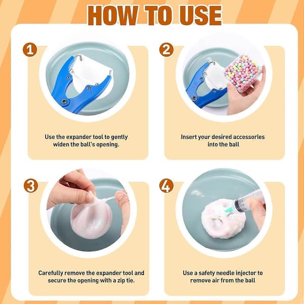 DIY Squishy Making Kit med gennemsigtige silikonekugler DIY Squeeze Legetøjssæt til afslapning for voksne