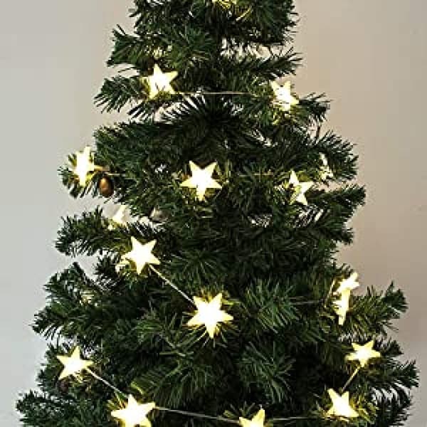 Warm White - 3m 30 Lights - with Flash Battery Box - Frosted Star String Lights