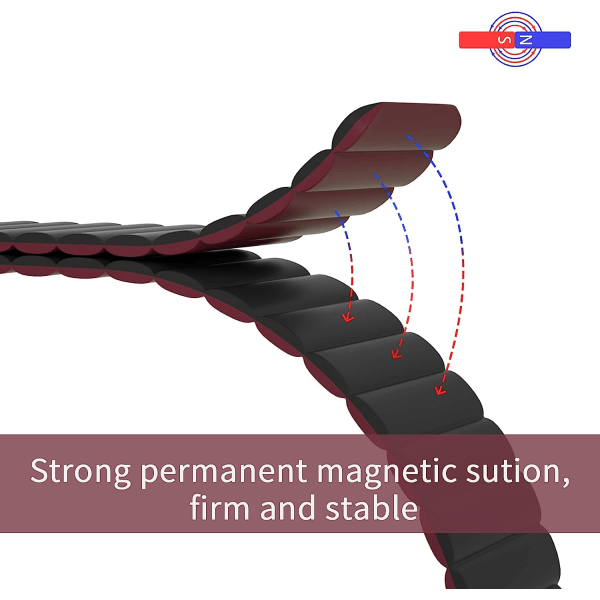 Magneettinen rannekoru, Silikoni rannekoru Pikakiinnitys Älykello rannekkeet 20mm 22mm