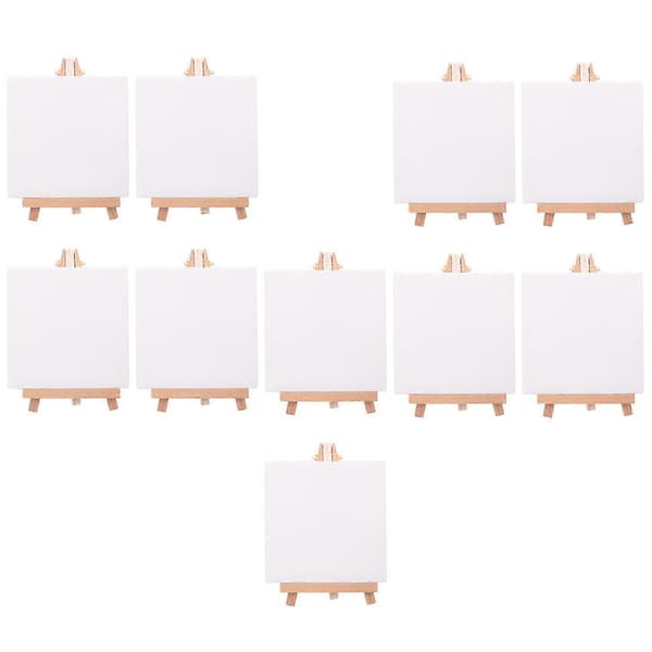 10 sæt kunstnere mini lærred sæt maleri håndværk DIY tegning lille bord staffeli