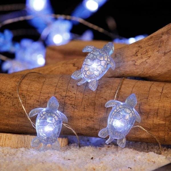 Nautical Ocean Theme String Lights, 30 LED Blue Sea Turtle Waterproof Decorative String Lights Indoor with Remote Control and Timer for