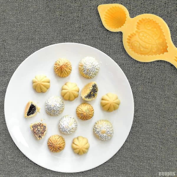 Mooncake-form Hjärtformad Kakform - 4 formar Maamoul-kakform Mooncake-stämpel Kakform-ZZY