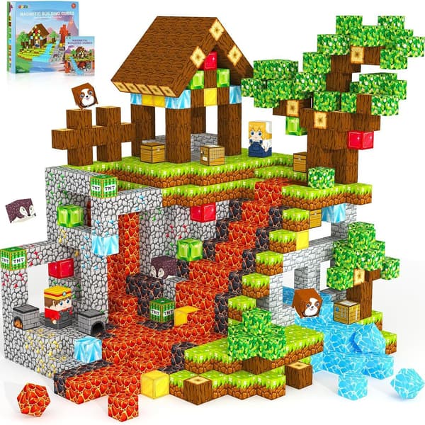 100 Magnetic Building Blocks | Fun Educational Play Set for Kids, Creative Puzzle