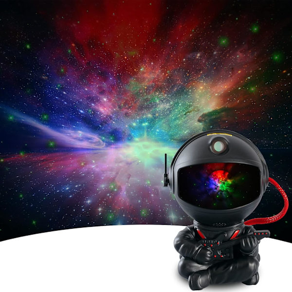 Galaxprojektor, Astronaut Stjärnprojektor, Barnrumsnattlampa, Vuxenlekrum, Tak, Rumsdekoration Svart
