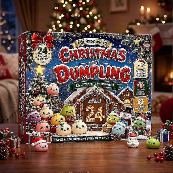 2026 Squishies Adventskalender 24 dagar Julnedräkning med överraskande dumplingleksaker för barnpresent