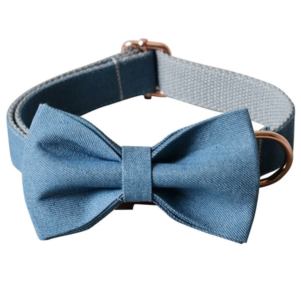 Silk Dog Collar With Bowtie - Comfortable Adjustbale Cute Bow Tie Dog Collar Withbow Dog Collar-S