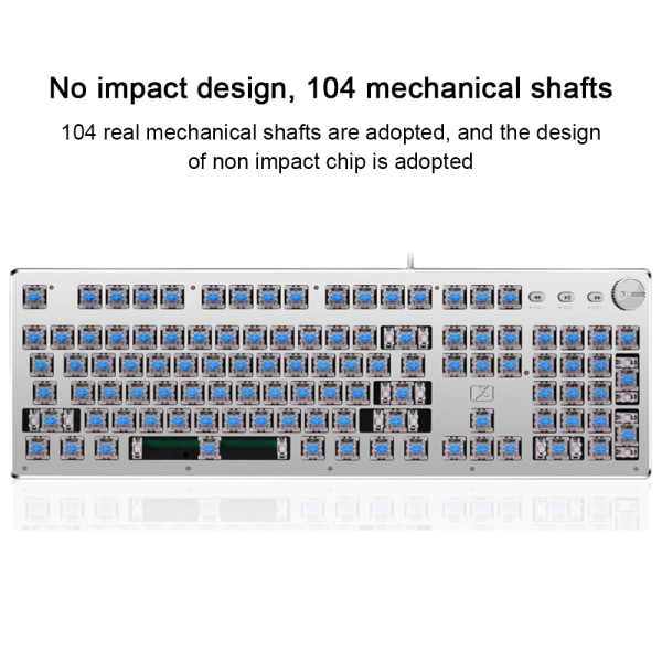 Pelihiiri, langallinen kelluva näppäimistö, ergonominen, vedenpitävä, mekaaninen tuntuma, näppäimistö-k901 pyöreä näppäin musta