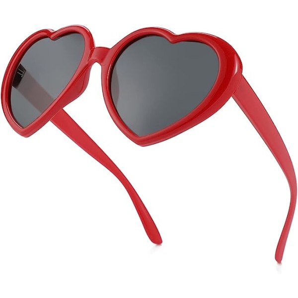 Polariserade hjärtformade solglasögon för kvinnor Vintage mode Härliga retro överdimensionerade glasögon stil UV400 skyddslins