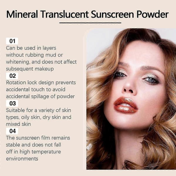 Hawaiian Tropic Mineral Translucent Solcremepudder m/ Børste SPF 30