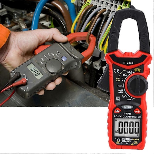 HT206 AC/DC Mini Digital Tangamperemeter til Måling af Spænding AC Strøm Modstand (HT206D)