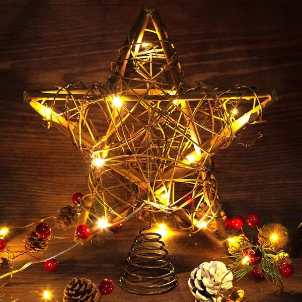 Rattan Christmas Tree Star, Natural Star, Christmas Tree Decoration