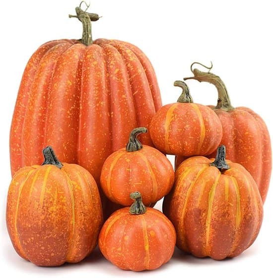Græskar Efterårsdekoration - Kunstige Græskar til Thanksgiving og Halloween, 7 Dele