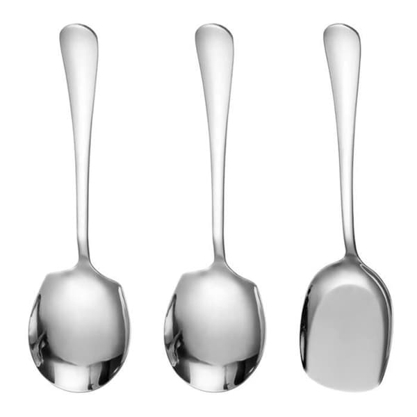 Serveringsskjeer - Rustfritt stål - Sett med 3 - Langt håndtak - Moderne design - Allsidig