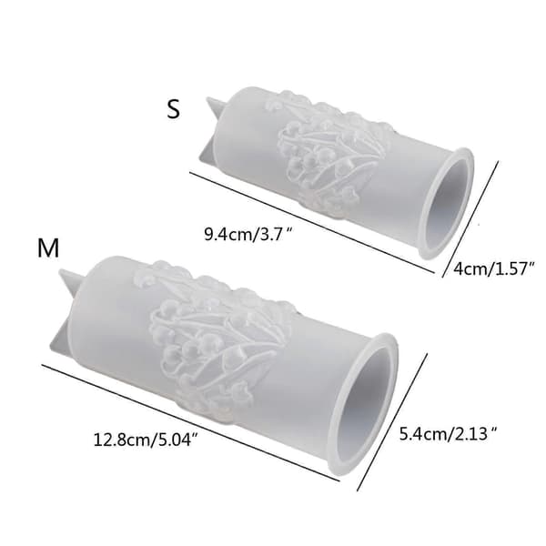 Silikoneform 3D Stearinlysforme Harpiksstøbeform til Blomsterpynt til Håndlavet Sæbe, Cylindrisk Duftlys Medium