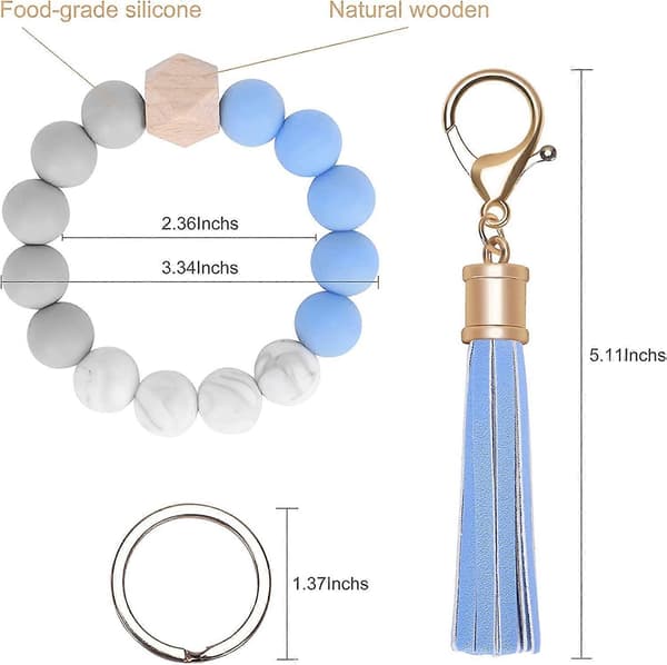 Armbånd Nøglering Armbånd, Silikone Perle Nøglering Armbånd til Kvinder