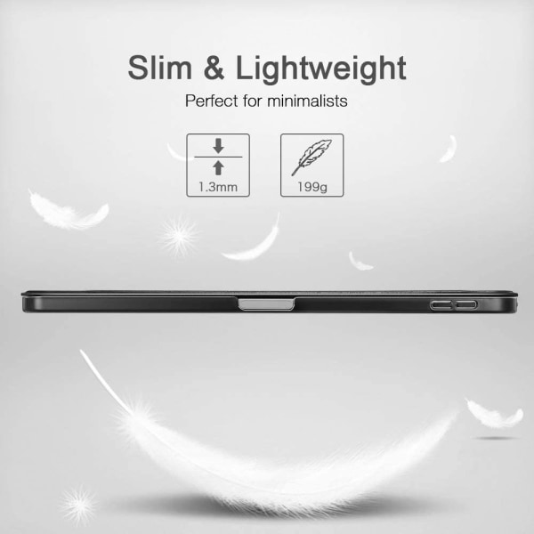 Magnetiskt smart case kompatibelt med iPad Pro 12,9" 3:e generationen, stöd för Apple Pencil Charging Tri-Fold Stand Fodral-svart