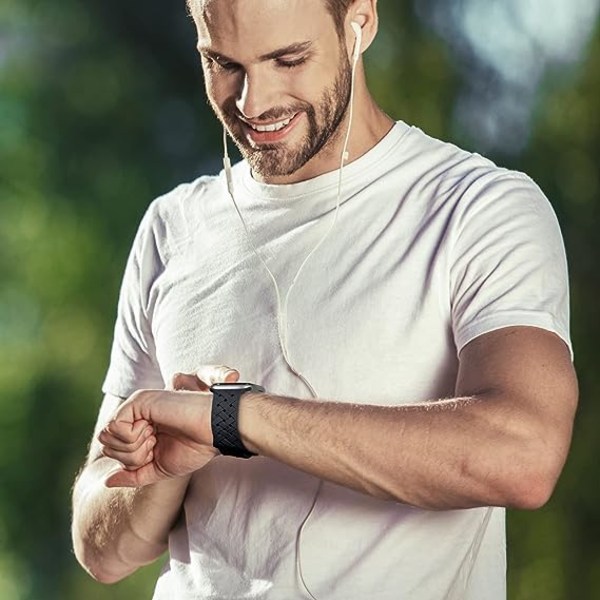 Silikonflätade vävband Kompatibel med Apple Watch 42mm 44mm 45mm 49mm, ersättningssilikon sportrem för kvinnor män-midnatt