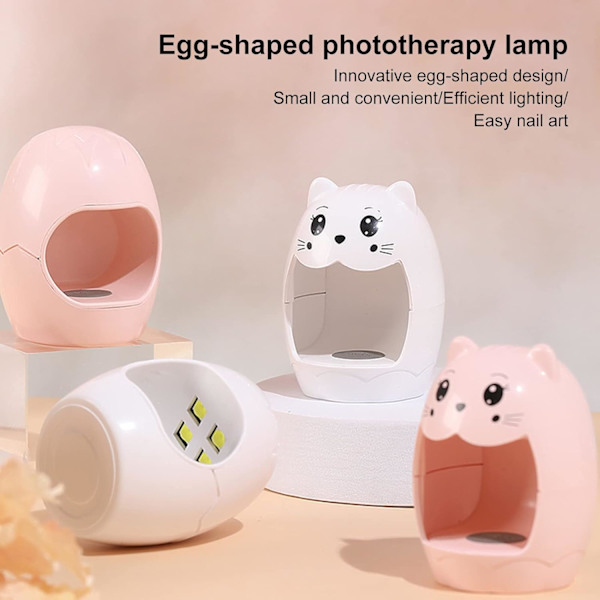 Neglekunst til kvinder piger, neglelampe tegneseriestile hurtigtørrende slidstærk negletørrer mini USB UV LED lampe manicuremaskine