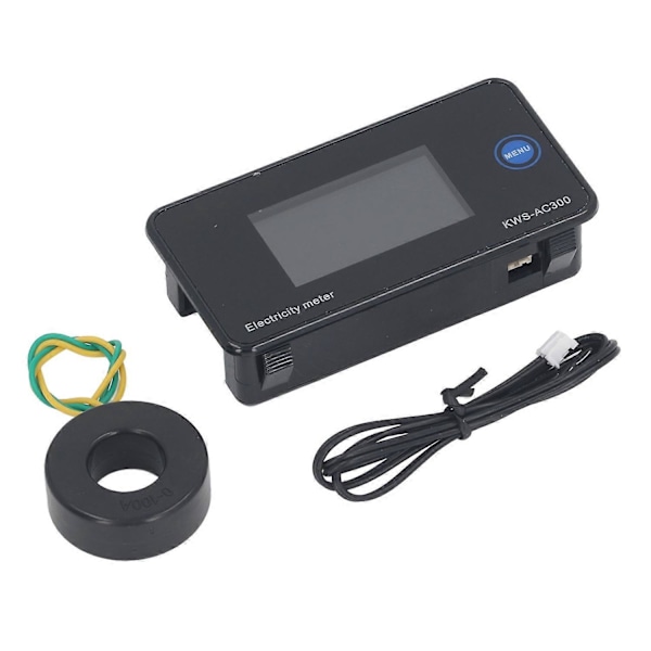 AC Voltmeter Ammeter AC50‑300V 0‑100A Temperatur Effekt LCD HD Display Multimeter med CT