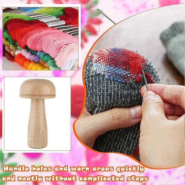Mini sysæt Svampesæt Strikkelap Sysæt Speedweave Darning Syning med 100 farver tråd til håndarbejde DIY