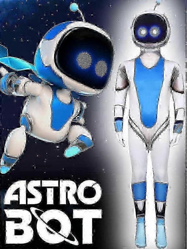 Astro Bot Cosplay Jumpsuit för Halloweenfestdräkt