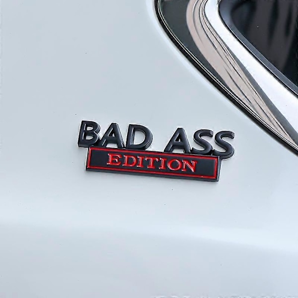 Bil BAD ASS Edition Emblem Dekal Klistermärken Universal Bil Motorcykel Lastbil Styling 3D Fender Badge Dekaler Dekoration Tillbehör Black red