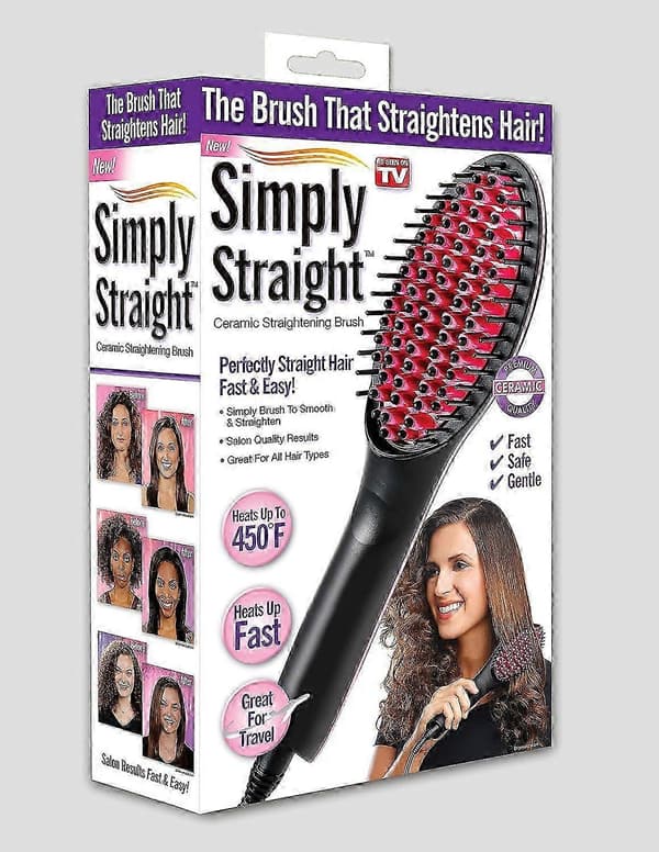 Simply Straight Keramisk Hårglattebørste, Sort/Pink 2025