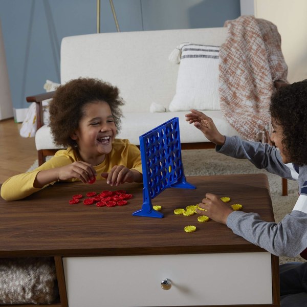 Gaming Connect 4 Classic Grid, 4 på rad-spill, strategispill for barn, 2 spillere. For familie og barn, fra 6 år og oppover