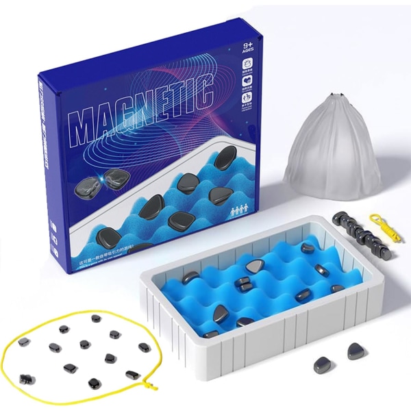 Magnetisk set, magnetiskt spel Magnetiskt schackspel med stenar, magnetiskt stenspel Magnetiskt schackspel med stenar, schackspel med snöre