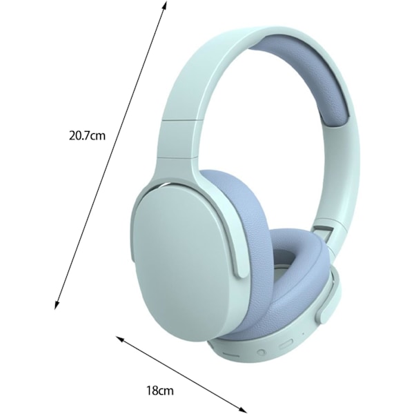 Trådlösa Bluetooth-hörlurar, 10 timmars speltid HiFi-stereohörlurar, hopfällbara smarta brusreducerande justerbara hörlurar Kaki