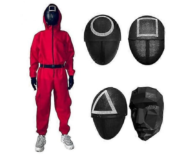 Squid Game Mask Man, Halloween Mask Squid Game Kostym