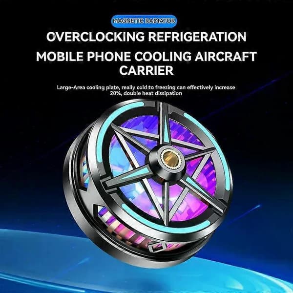 Magnetisk telefonkøler: Halvleder køleplade til PUBG Mobile & Live Streaming | Ultra-stille universel pasform gaming gadget