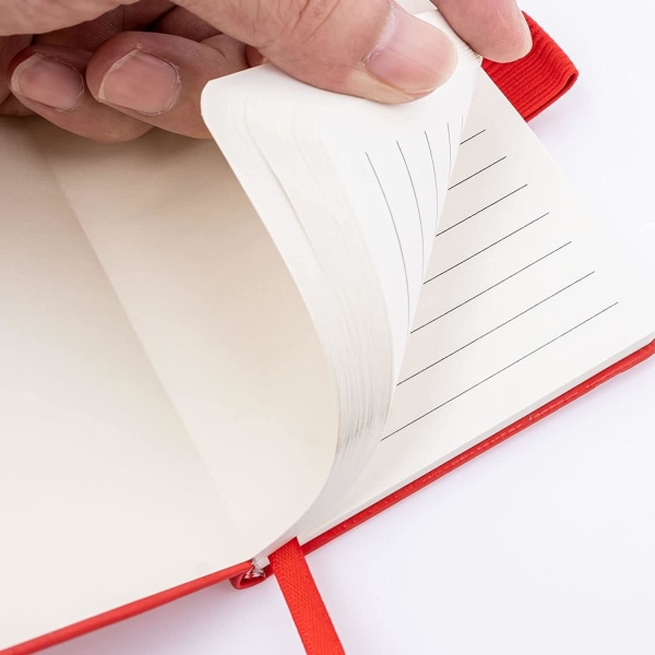 A5-anteckningsbok med fodrade sidor Elastiskt band, PU-läder Klassisk anteckningsbok Medium Premium Line Paper Ruled Journal 160 sidor (orange)