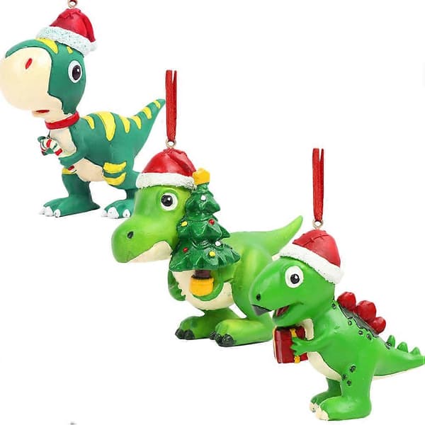 Juleophæng Mørkegrøn Dinosaur Vedhæng til Jul 3-stks sæt