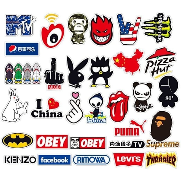 100 kule logo-klistremerker Vanntette vinylklistremer Egnet for bærbare datamaskiner, nettbrett, mobiltelefoner, vannflasker, vannflasker, sykler, bagasje datamaskiner