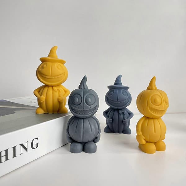 3D Græskar Harpiksform Halloween Kranie Lysforme DIY Håndværk Silikone Håndlavet Lysfremstillingsform Epoxy Støbeværktøj