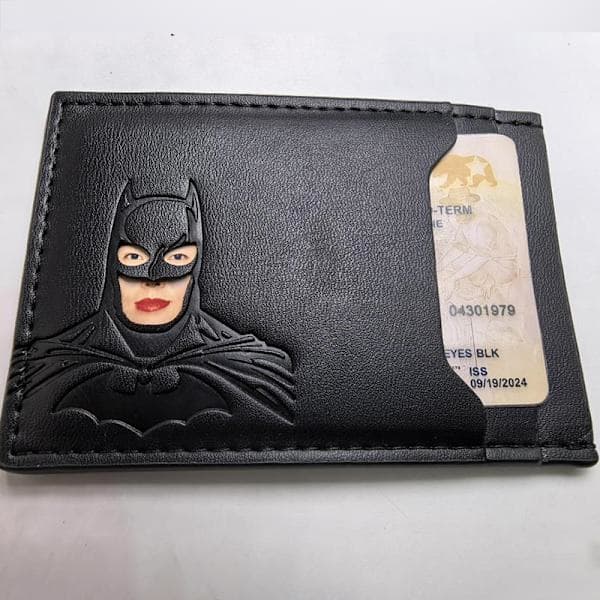 Leather Patch Wallet Personalized Superhero Mask Card Holder Leather Patch 1pc