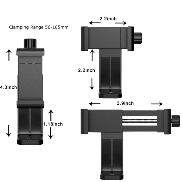 Tripod Telefonholder Hode Standard Skrueadapter Roterbar Digitalkamera Holder Selfie Linse Monopod Justerbar Ringlys