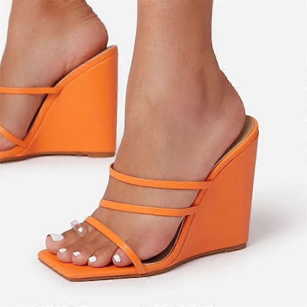 Avokärkiset slingback-sandaalit naisille, korkokengät, vapaa-ajan kengät, kesäiset rantatarvikkeet White 36