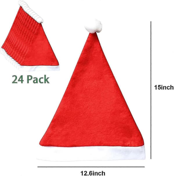 Tomtehattar i Bulk. 24-pack Julhatt för Unisex Tomtehatt för Festtillbehör