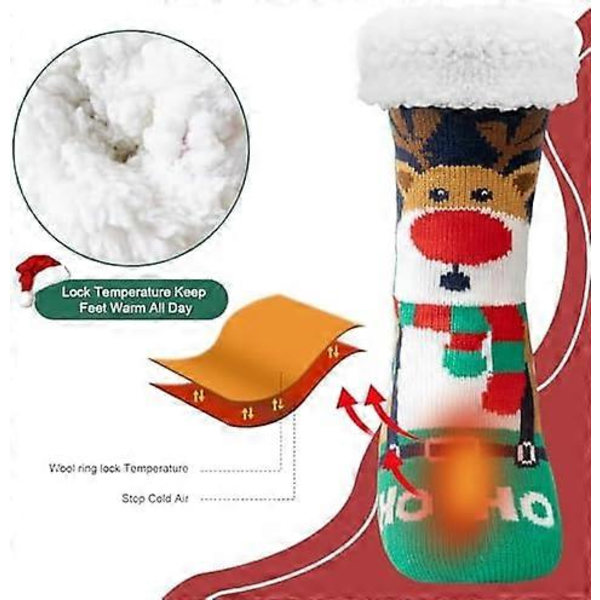 Niofind Tøfler Fluffy Sokker for Kvinner Menn, Termosokker Strikkede Sokker Julesokker, Vinter Fuzzy Seng Tøffelsokker Med Grips, One Size Non Sl